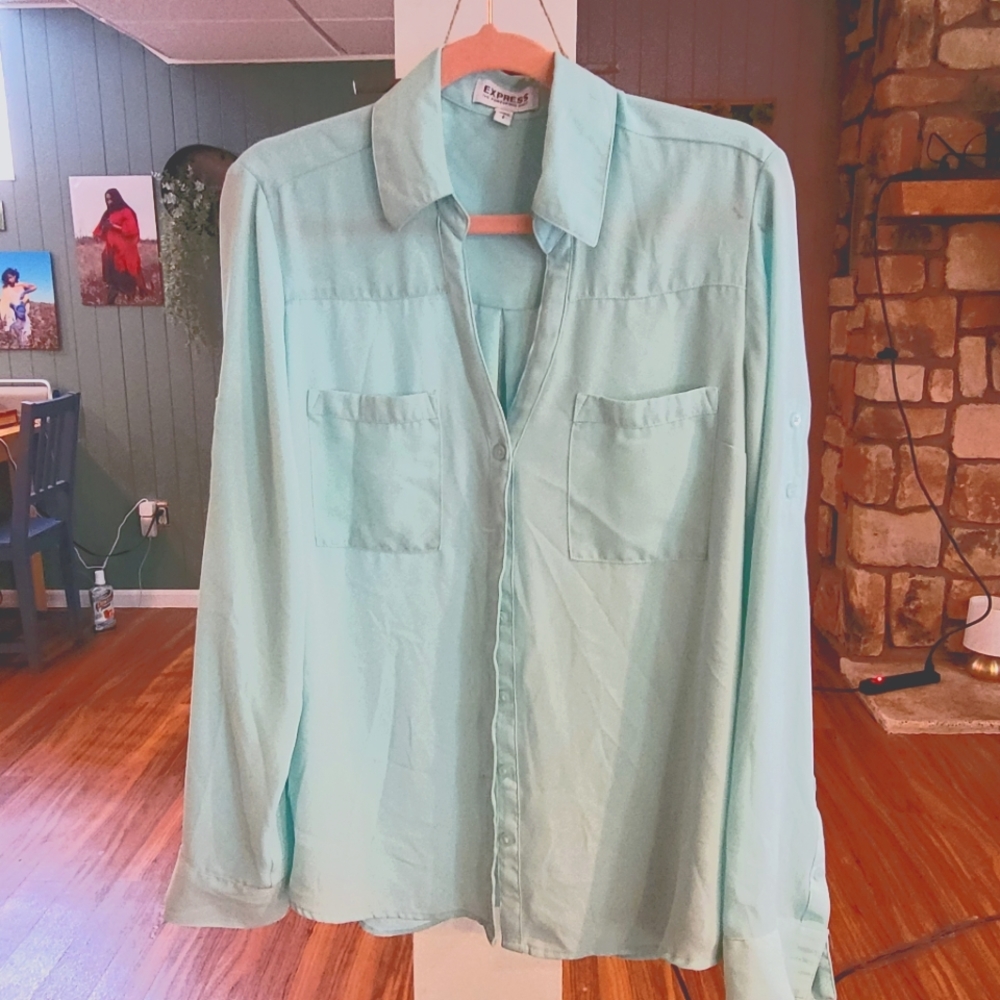 Express portofino shirt mint green